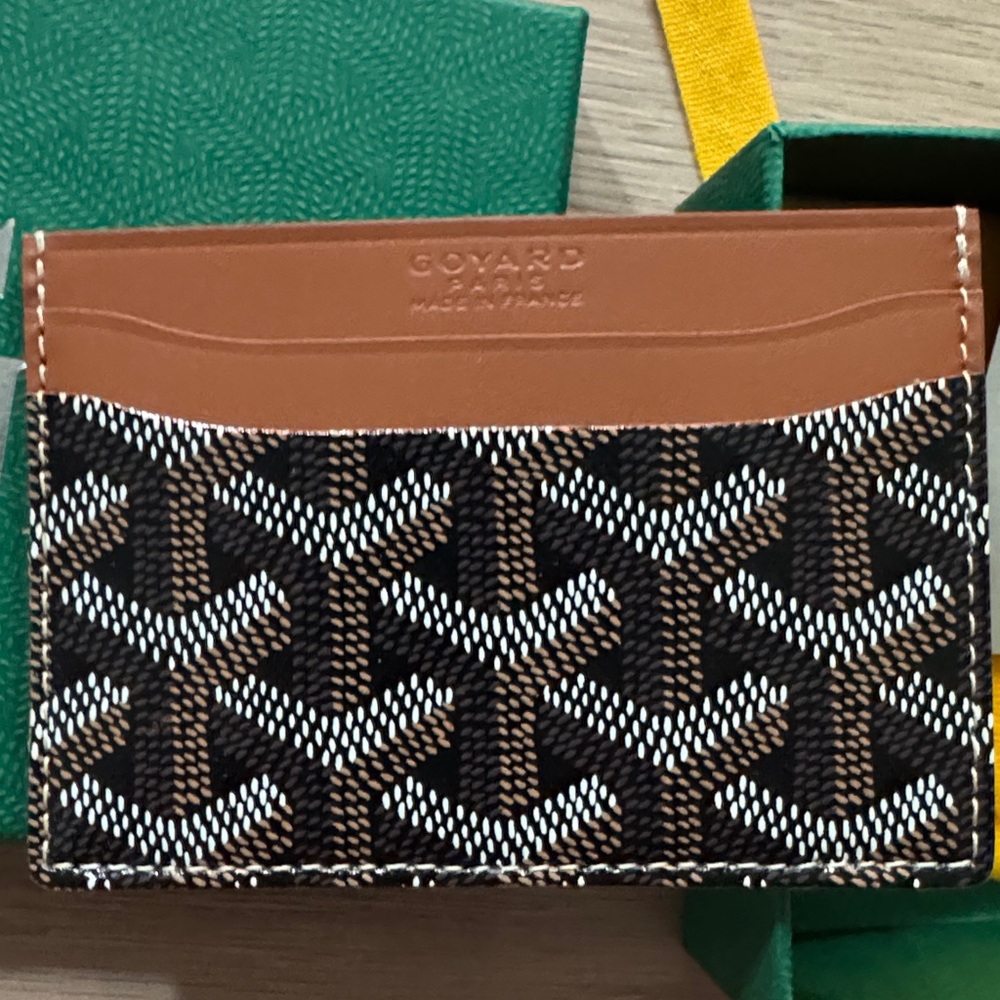 Goyard Tan and Black Leather Card Holder - Picture 4 of 10
